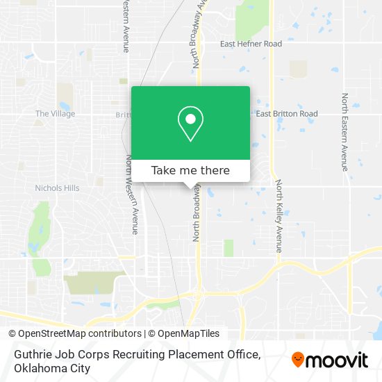 Guthrie Job Corps Recruiting Placement Office map