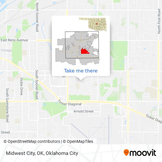 Midwest City, OK map
