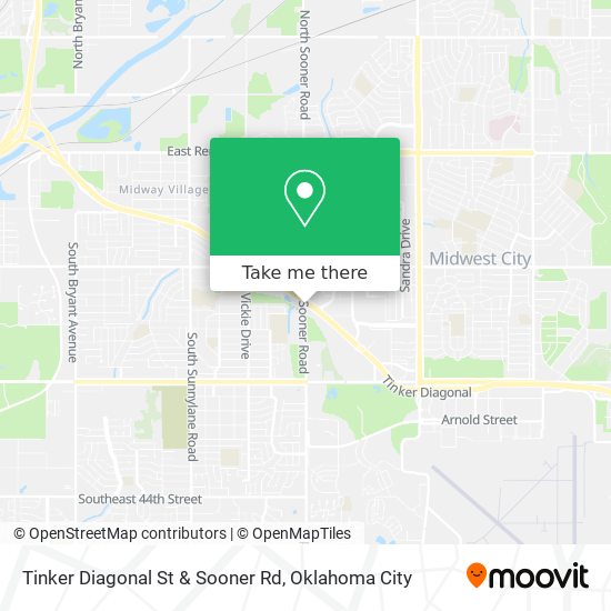 Tinker Diagonal St & Sooner Rd map