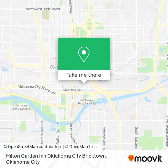 Mapa de Hilton Garden Inn Oklahoma City Bricktown
