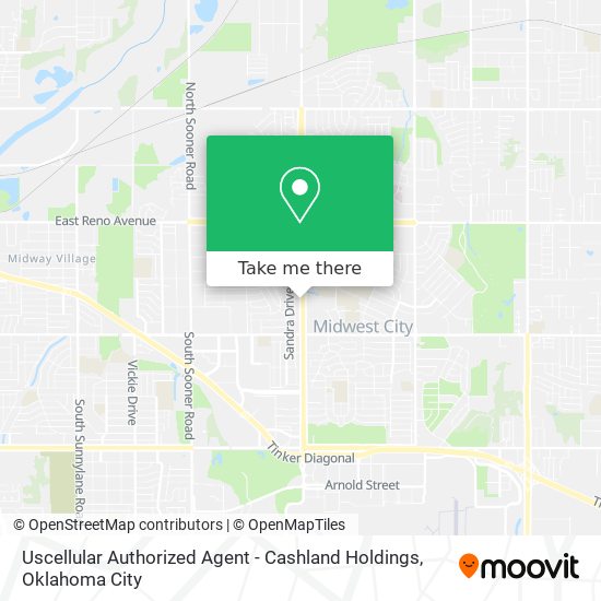 Mapa de Uscellular Authorized Agent - Cashland Holdings