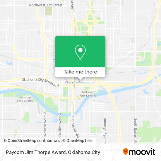 Paycom Jim Thorpe Award map