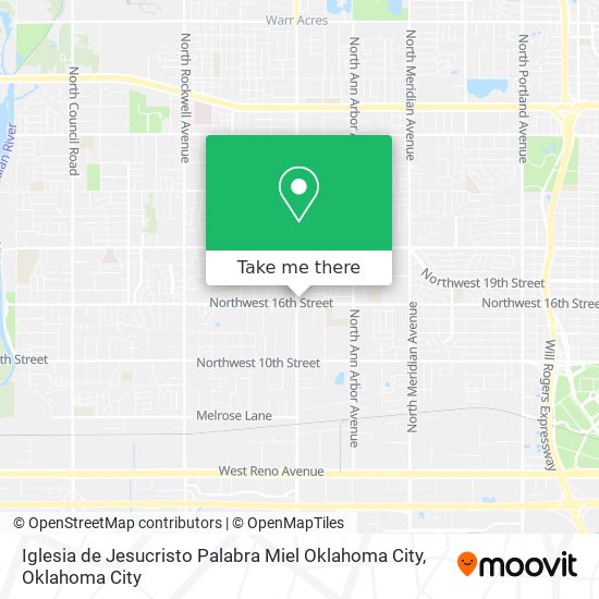 Iglesia de Jesucristo Palabra Miel Oklahoma City map