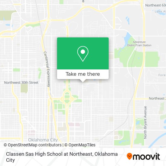 Classen Sas High School at Northeast map