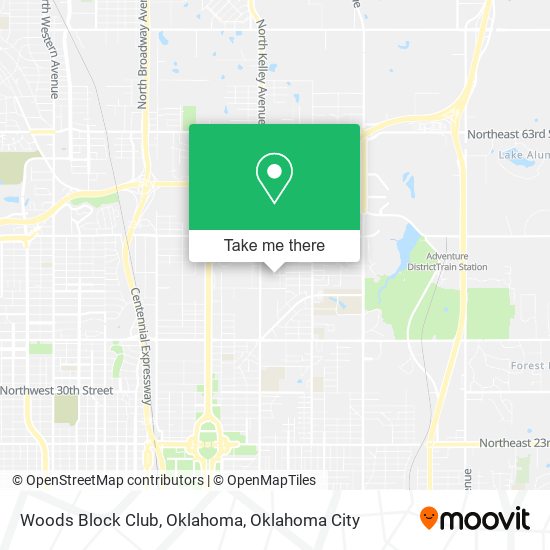 Woods Block Club, Oklahoma map