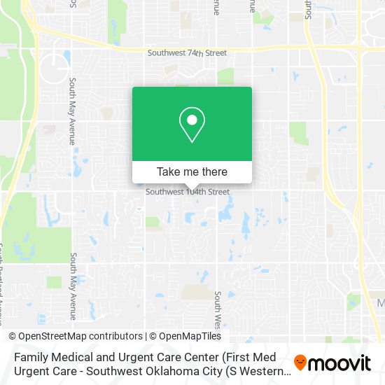 Family Medical and Urgent Care Center (First Med Urgent Care - Southwest Oklahoma City (S Western a map