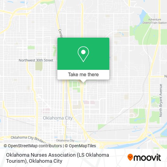 Mapa de Oklahoma Nurses Association (LS Oklahoma Tourism)