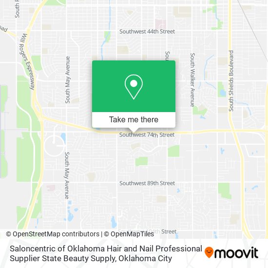 Saloncentric of Oklahoma Hair and Nail Professional Supplier State Beauty Supply map