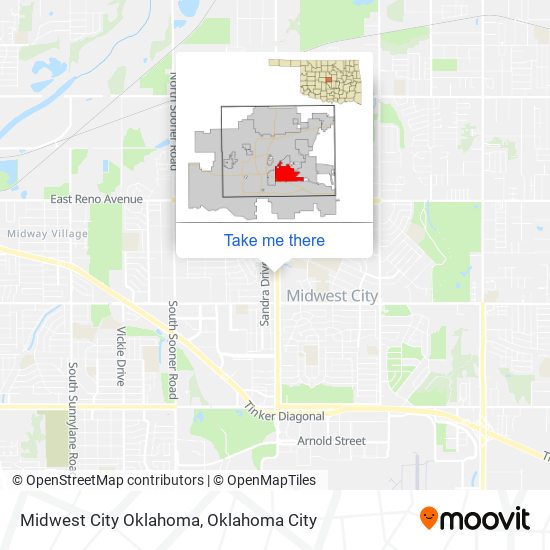 Midwest City Oklahoma map