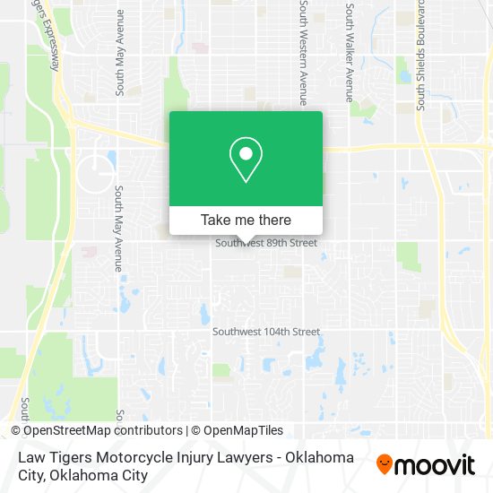 Law Tigers Motorcycle Injury Lawyers - Oklahoma City map