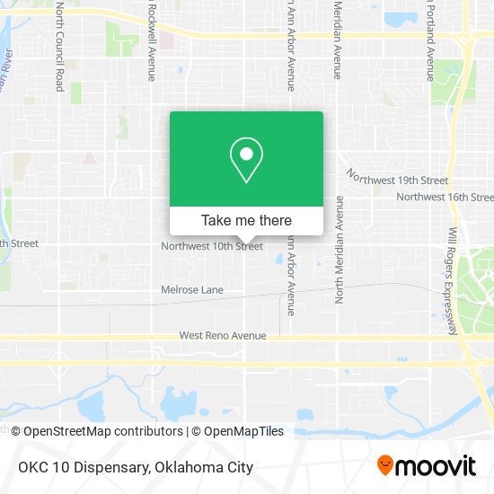 OKC 10 Dispensary map