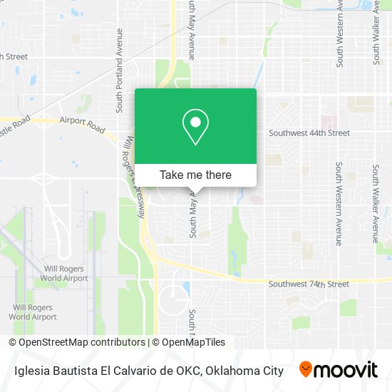 Mapa de Iglesia Bautista El Calvario de OKC