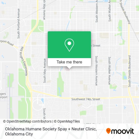 Oklahoma Humane Society Spay + Neuter Clinic map