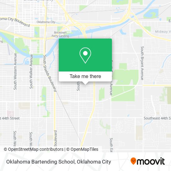 Oklahoma Bartending School map