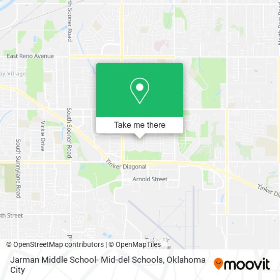 Jarman Middle School- Mid-del Schools map