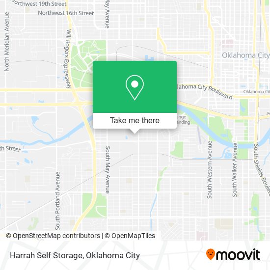 Mapa de Harrah Self Storage