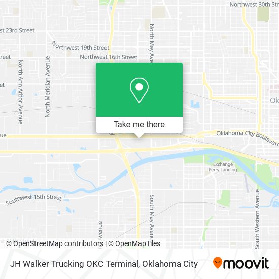 JH Walker Trucking OKC Terminal map