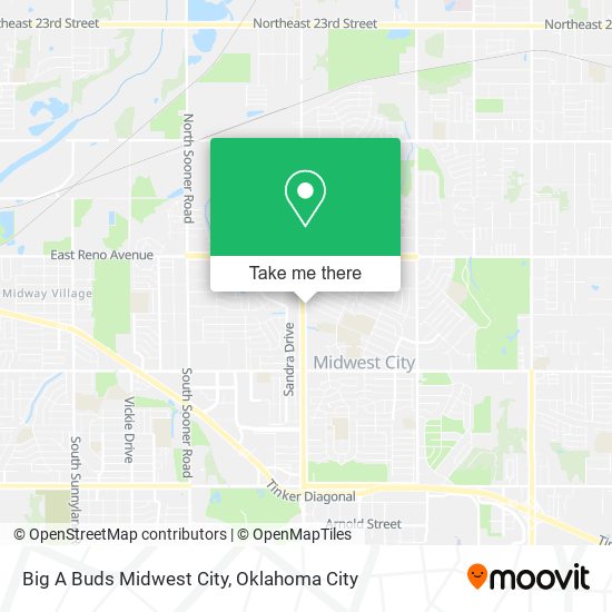 Mapa de Big A Buds Midwest City