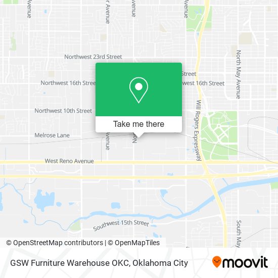 Mapa de GSW Furniture Warehouse OKC