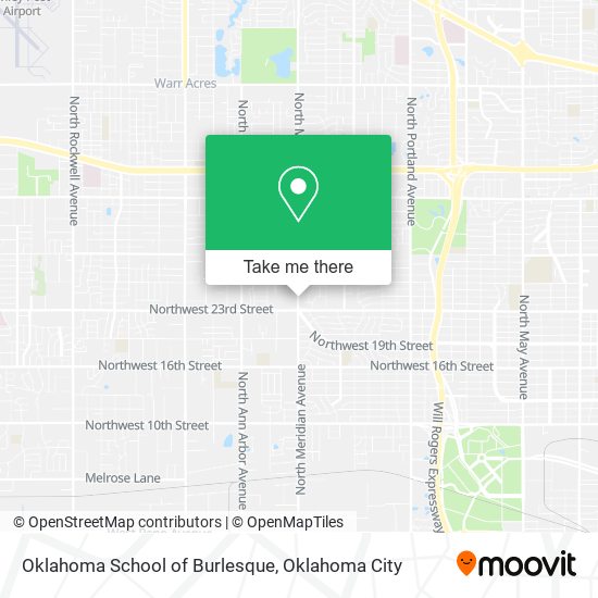 Oklahoma School of Burlesque map