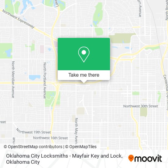 Oklahoma City Locksmiths - Mayfair Key and Lock map