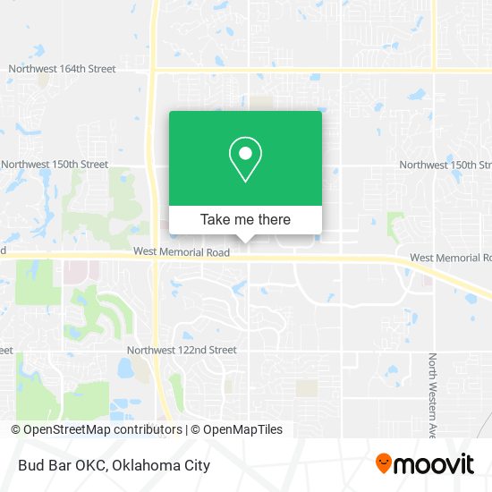 Bud Bar OKC map