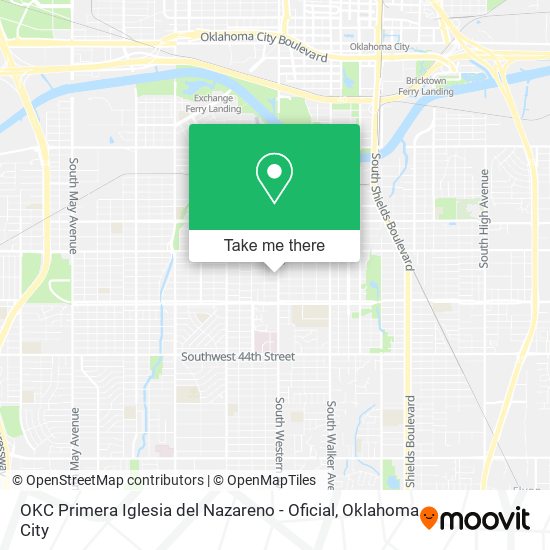 Mapa de OKC Primera Iglesia del Nazareno - Oficial