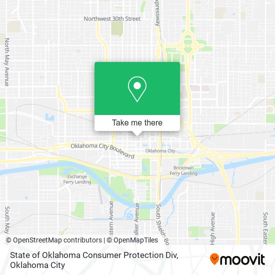 State of Oklahoma Consumer Protection Div map