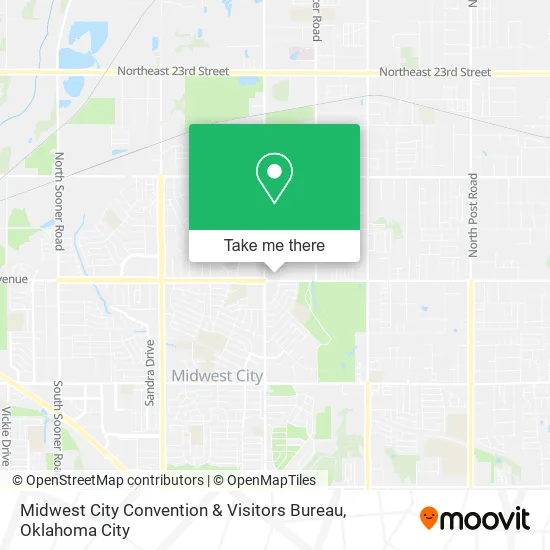 Mapa de Midwest City Convention & Visitors Bureau