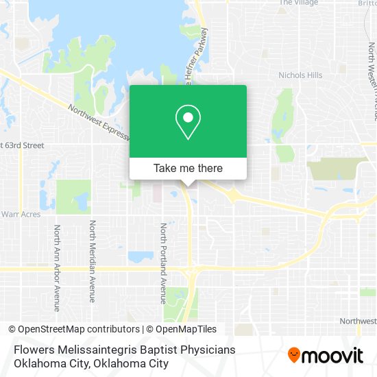 Mapa de Flowers Melissaintegris Baptist Physicians Oklahoma City