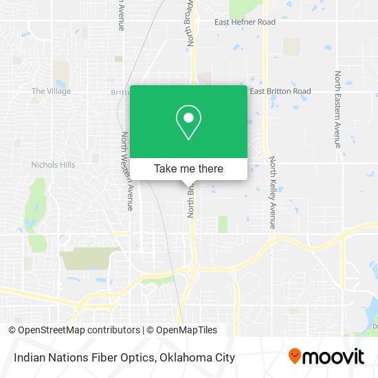 Mapa de Indian Nations Fiber Optics