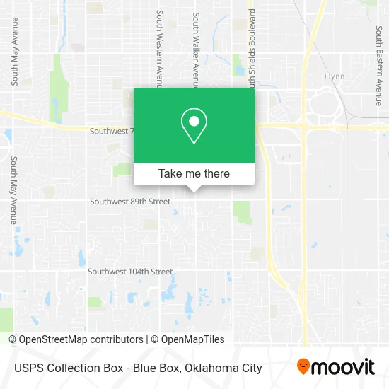 Mapa de USPS Collection Box - Blue Box