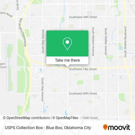 Mapa de USPS Collection Box - Blue Box