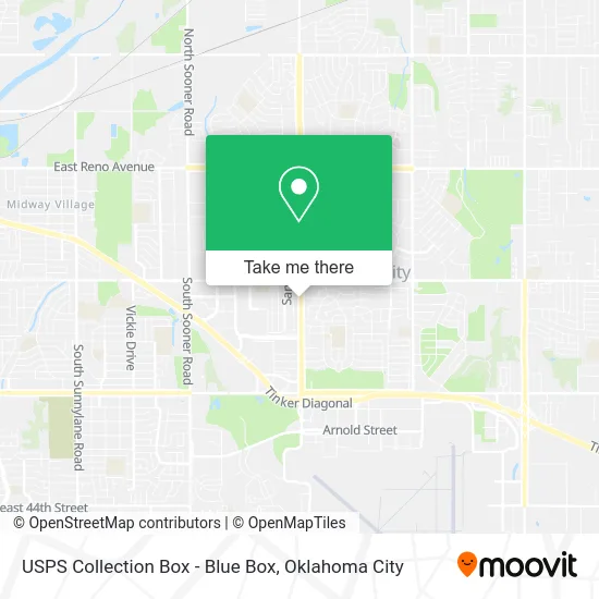 Mapa de USPS Collection Box - Blue Box