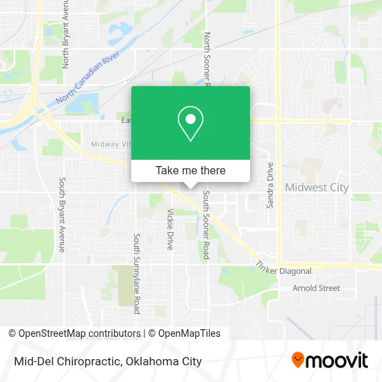 Mid-Del Chiropractic map
