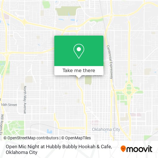 Mapa de Open Mic Night at Hubbly Bubbly Hookah & Cafe