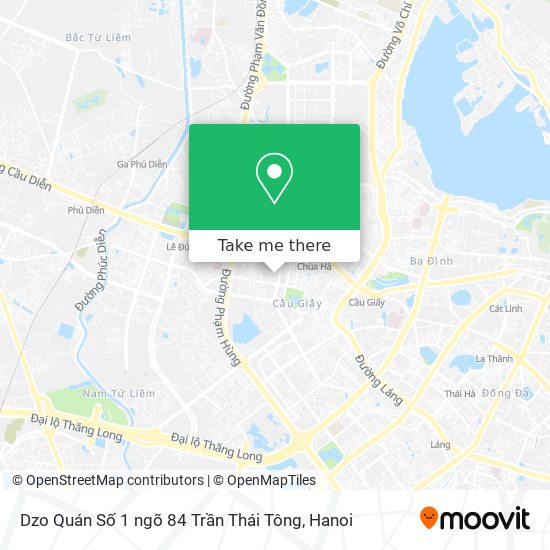 Dzo Quán Số 1 ngõ 84 Trần Thái Tông map