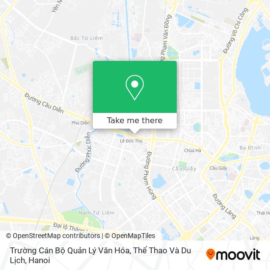 Trường Cán Bộ Quản Lý Văn Hóa, Thể Thao Và Du Lịch map