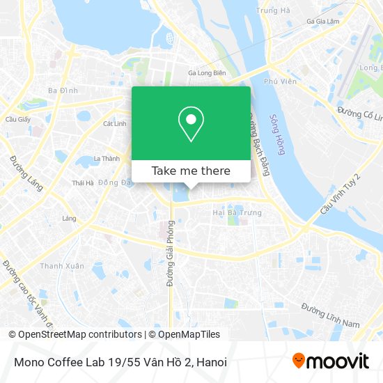 Mono Coffee Lab 19/55 Vân Hồ 2 map