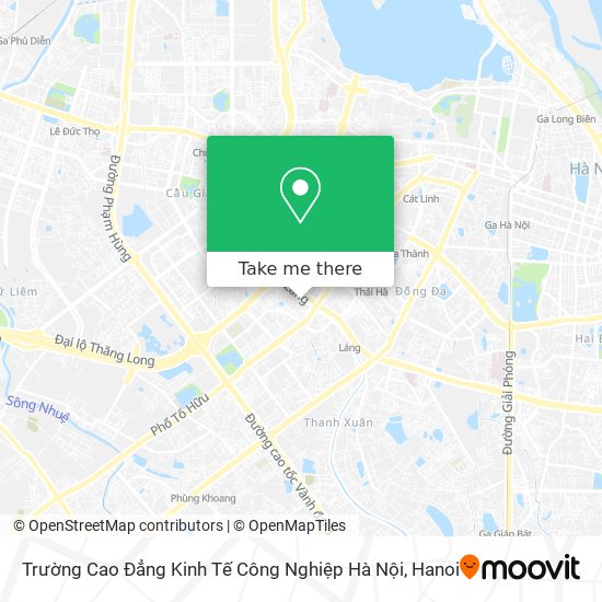 Trường Cao Đẳng Kinh Tế Công Nghiệp Hà Nội map