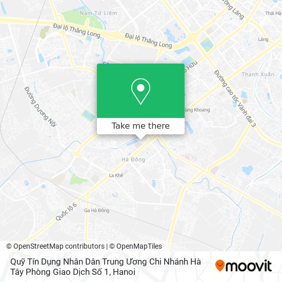 Quỹ Tín Dụng Nhân Dân Trung Ương Chi Nhánh Hà Tây Phòng Giao Dịch Số 1 map