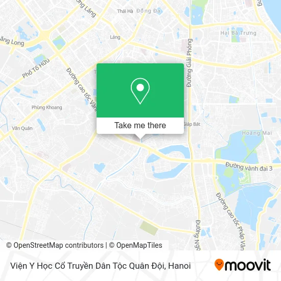 Viện Y Học Cổ Truyền Dân Tộc Quân Đội map