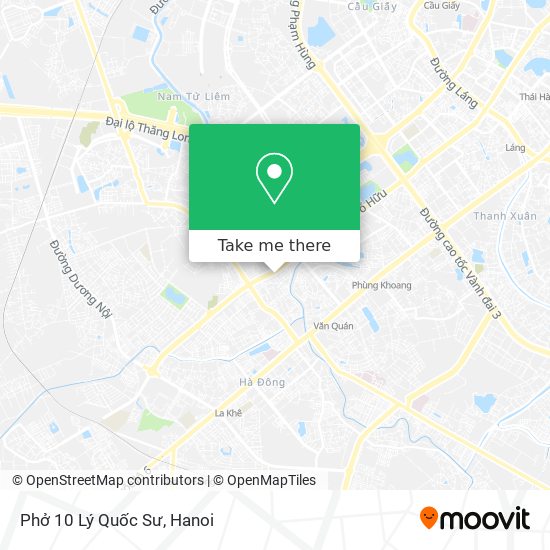 Phở 10 Lý Quốc Sư map