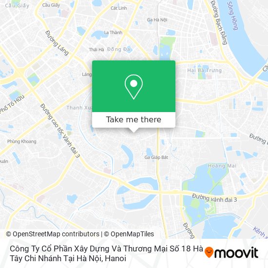 Công Ty Cổ Phần Xây Dựng Và Thương Mại Số 18 Hà Tây Chi Nhánh Tại Hà Nội map