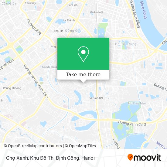 Chợ Xanh, Khu Đô Thị Định Công map