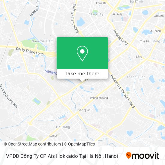 VPĐD Công Ty CP Ais Hokkaido Tại Hà Nội map