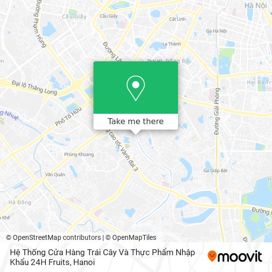 Hệ Thống Cửa Hàng Trái Cây Và Thực Phẩm Nhập Khẩu 24H Fruits map