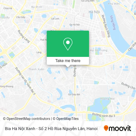 Bia Hà Nội Xanh - Số 2 Hồ Rùa Nguyễn Lân map