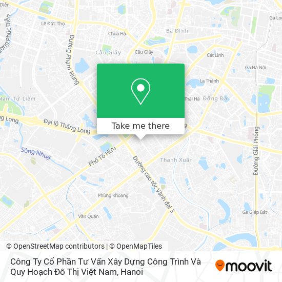 Công Ty Cổ Phần Tư Vấn Xây Dựng Công Trình Và Quy Hoạch Đô Thị Việt Nam map