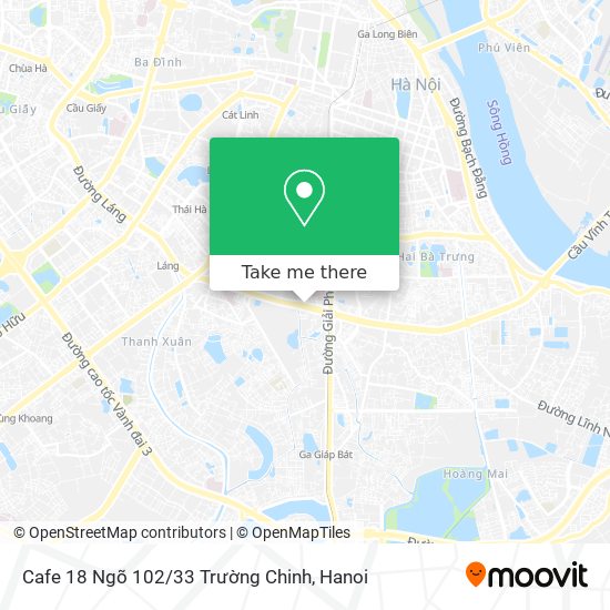 Cafe 18 Ngõ 102 / 33 Trường Chinh map